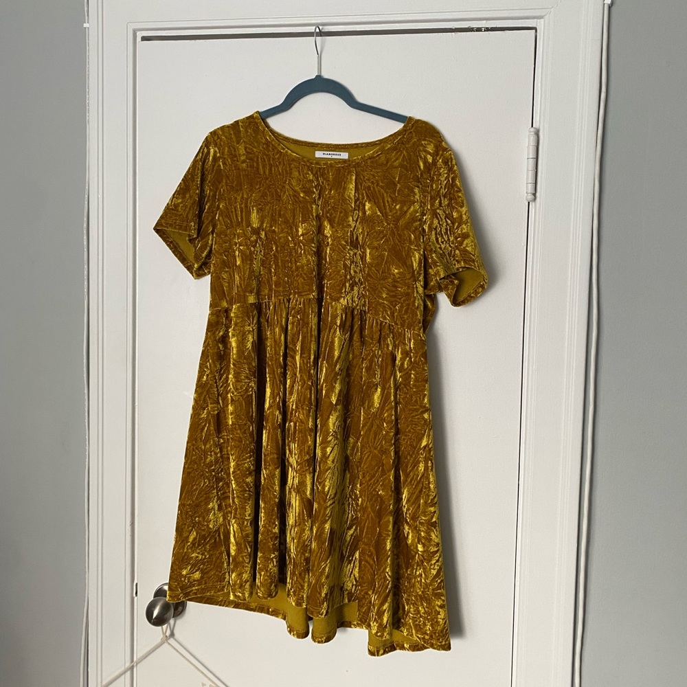 Gold Velvet Dress
